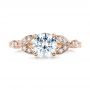 14k Rose Gold 14k Rose Gold Tri-leaf Diamond Engagement Ring - Top View -  101989 - Thumbnail