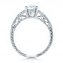 18k White Gold Tri-leaf Diamond Engagement Ring - Front View -  101989 - Thumbnail