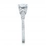  Platinum Platinum Tri-leaf Diamond Engagement Ring - Side View -  101989 - Thumbnail