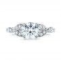 14k White Gold 14k White Gold Tri-leaf Diamond Engagement Ring - Top View -  101989 - Thumbnail