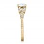 14k Yellow Gold 14k Yellow Gold Tri-leaf Diamond Engagement Ring - Side View -  101989 - Thumbnail