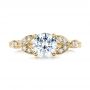14k Yellow Gold 14k Yellow Gold Tri-leaf Diamond Engagement Ring - Top View -  101989 - Thumbnail