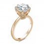 18k Rose Gold 18k Rose Gold Tulip Head Diamond Engagement Ring - Three-Quarter View -  107591 - Thumbnail