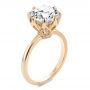 14k Rose Gold 14k Rose Gold Tulip Head Diamond Engagement Ring - Three-Quarter View -  107591 - Thumbnail