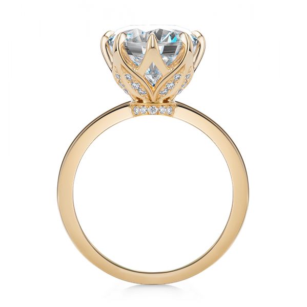 18k Rose Gold 18k Rose Gold Tulip Head Diamond Engagement Ring - Front View - 107591