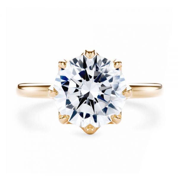18k Rose Gold 18k Rose Gold Tulip Head Diamond Engagement Ring - Top View - 107591