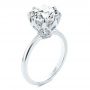  Platinum Platinum Tulip Head Diamond Engagement Ring - Three-Quarter View -  107591 - Thumbnail