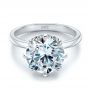  Platinum Platinum Tulip Head Diamond Engagement Ring - Flat View -  107591 - Thumbnail