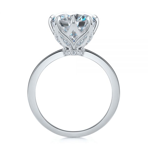 18k White Gold 18k White Gold Tulip Head Diamond Engagement Ring - Front View -  107591