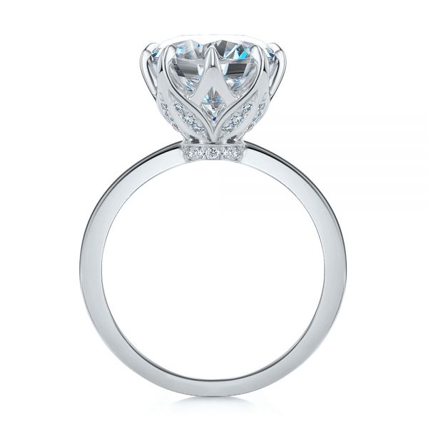 14k White Gold 14k White Gold Tulip Head Diamond Engagement Ring - Front View - 107591