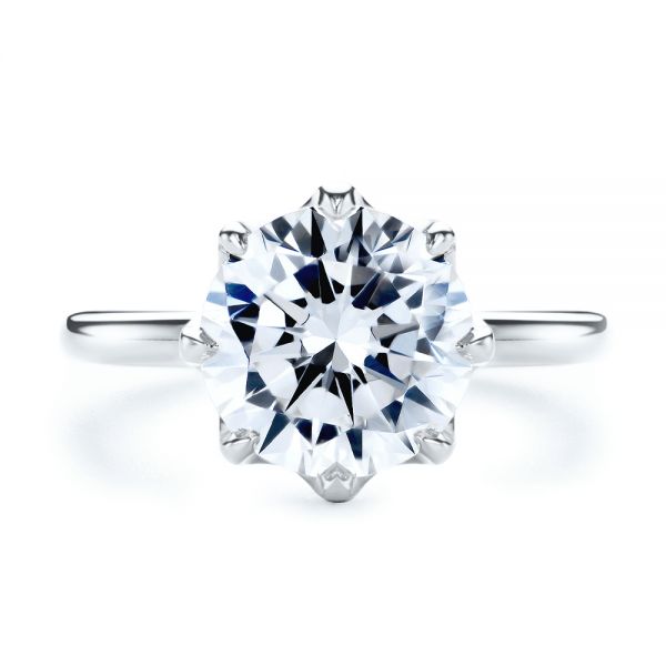 Platinum Platinum Tulip Head Diamond Engagement Ring - Top View -  107591