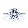  Platinum Platinum Tulip Head Diamond Engagement Ring - Top View -  107591 - Thumbnail
