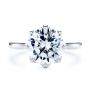 18k White Gold 18k White Gold Tulip Head Diamond Engagement Ring - Top View -  107591 - Thumbnail