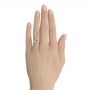 14k Yellow Gold Tulip Head Diamond Engagement Ring - Hand View -  107591 - Thumbnail