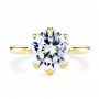 14k Yellow Gold Tulip Head Diamond Engagement Ring - Top View -  107591 - Thumbnail