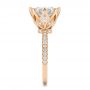 18k Rose Gold 18k Rose Gold Tulip Head And Diamond Accents Engagement Ring - Side View -  107627 - Thumbnail