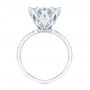 18k White Gold 18k White Gold Tulip Head And Diamond Accents Engagement Ring - Front View -  107627 - Thumbnail