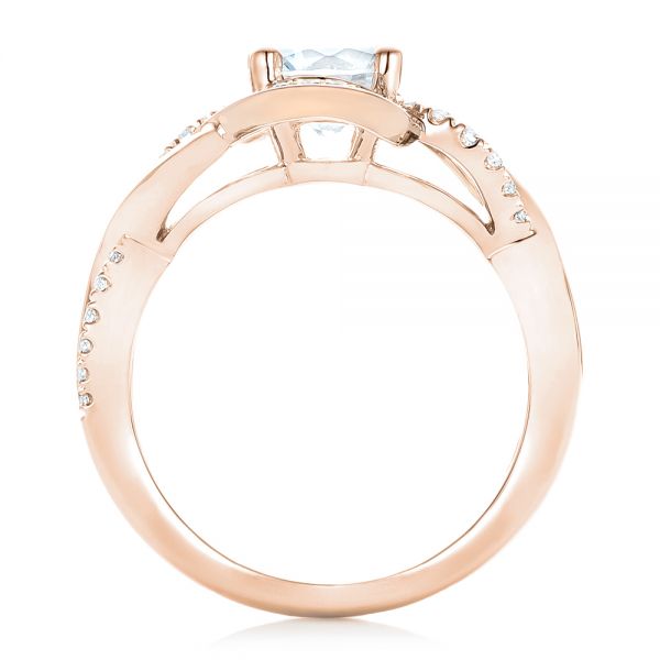 14k Rose Gold And 18K Gold 14k Rose Gold And 18K Gold Twist Diamond Engagement Ring - Front View -  102489