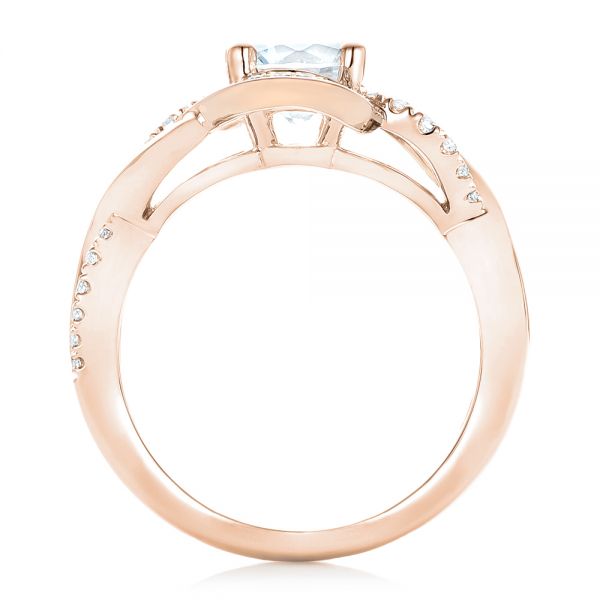 14k Rose Gold And 14K Gold 14k Rose Gold And 14K Gold Twist Diamond Engagement Ring - Front View - 102489