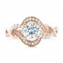 18k Rose Gold And 14K Gold 18k Rose Gold And 14K Gold Twist Diamond Engagement Ring - Top View -  102489 - Thumbnail