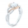 14k White Gold And 18K Gold 14k White Gold And 18K Gold Twist Diamond Engagement Ring - Three-Quarter View -  102489 - Thumbnail