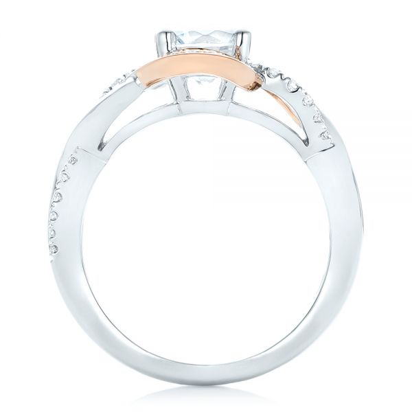 18k White Gold And 18K Gold 18k White Gold And 18K Gold Twist Diamond Engagement Ring - Front View -  102489