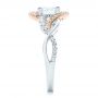 14k White Gold And 14K Gold Twist Diamond Engagement Ring - Side View -  102489 - Thumbnail