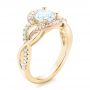 18k Yellow Gold And Platinum 18k Yellow Gold And Platinum Twist Diamond Engagement Ring - Three-Quarter View -  102489 - Thumbnail