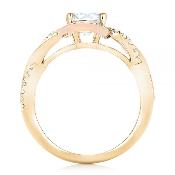 14k Yellow Gold And 18K Gold 14k Yellow Gold And 18K Gold Twist Diamond Engagement Ring - Front View -  102489