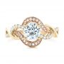 18k Yellow Gold And 14K Gold 18k Yellow Gold And 14K Gold Twist Diamond Engagement Ring - Top View -  102489 - Thumbnail