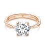 14k Rose Gold 14k Rose Gold Twist Shank Diamond Engagement Ring - Flat View -  107771 - Thumbnail