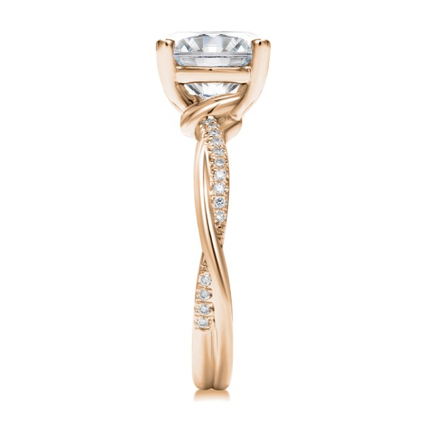 14k Rose Gold 14k Rose Gold Twist Shank Diamond Engagement Ring - Side View -  107771