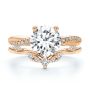 14k Rose Gold 14k Rose Gold Twist Shank Diamond Engagement Ring - Top View -  107771 - Thumbnail