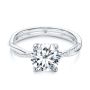 14k White Gold Twist Shank Diamond Engagement Ring - Flat View -  107771 - Thumbnail