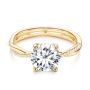 18k Yellow Gold 18k Yellow Gold Twist Shank Diamond Engagement Ring - Flat View -  107771 - Thumbnail