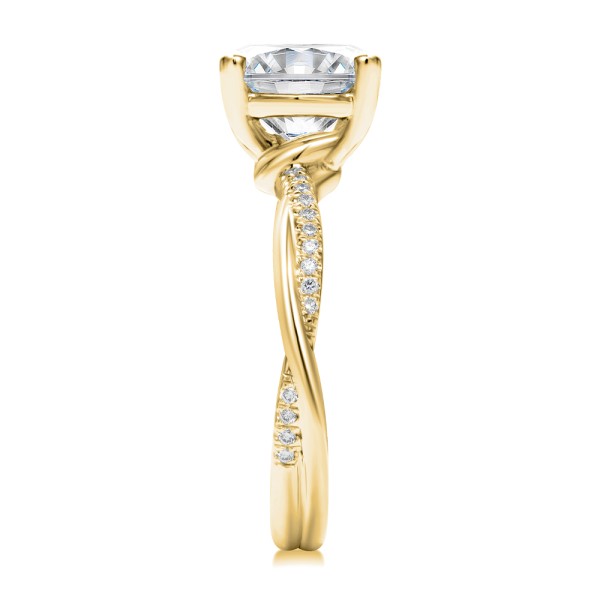18k Yellow Gold 18k Yellow Gold Twist Shank Diamond Engagement Ring - Side View - 107771