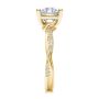18k Yellow Gold 18k Yellow Gold Twist Shank Diamond Engagement Ring - Side View -  107771 - Thumbnail