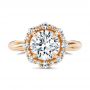 14k Rose Gold 14k Rose Gold Twisted Diamond Engagement Ring - Top View -  107731 - Thumbnail