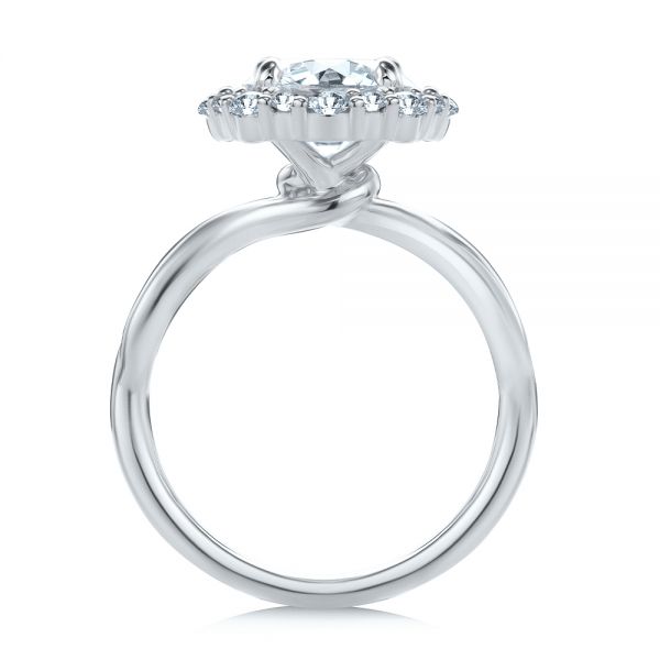 14k White Gold 14k White Gold Twisted Diamond Engagement Ring - Front View - 107731