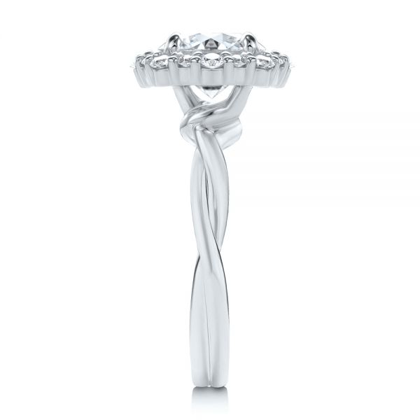 14k White Gold 14k White Gold Twisted Diamond Engagement Ring - Side View - 107731