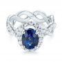 18k White Gold Twisted Oval Eternity Engagement Ring - Flat View -  101032 - Thumbnail