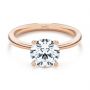 14k Rose Gold 14k Rose Gold Twisted Prongs Solitaire Engagement Ring - Flat View -  107213 - Thumbnail