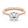 14k Rose Gold 14k Rose Gold Twisted Prongs Solitaire Engagement Ring - Flat View -  107213 - Thumbnail