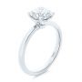 18k White Gold 18k White Gold Twisted Prongs Solitaire Engagement Ring - Three-Quarter View -  107213 - Thumbnail