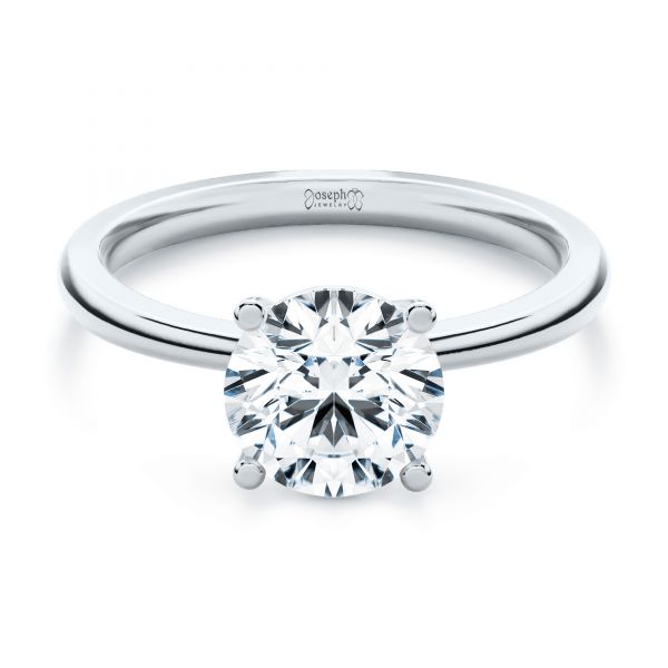 Platinum Platinum Twisted Prongs Solitaire Engagement Ring - Flat View - 107213