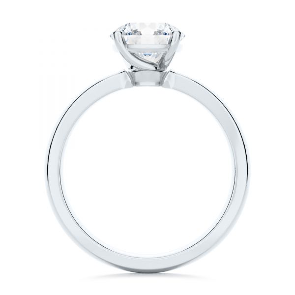 18k White Gold 18k White Gold Twisted Prongs Solitaire Engagement Ring - Front View -  107213