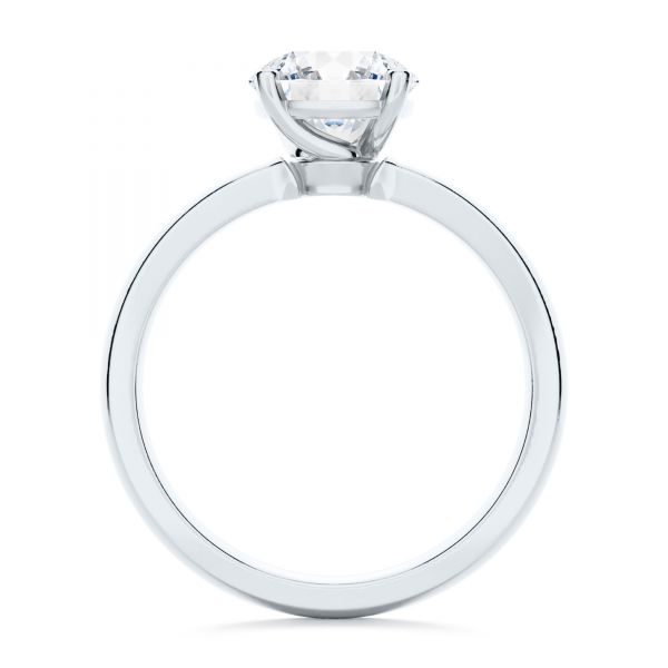 Platinum Platinum Twisted Prongs Solitaire Engagement Ring - Front View - 107213