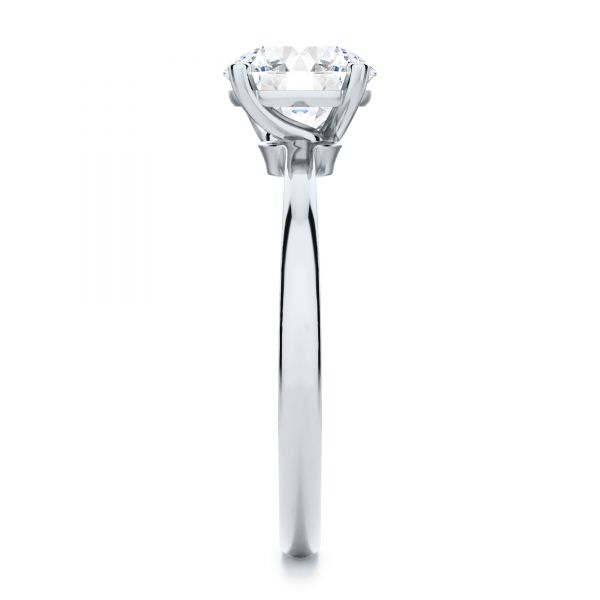 Platinum Platinum Twisted Prongs Solitaire Engagement Ring - Side View - 107213