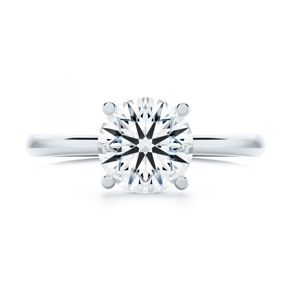 Platinum Platinum Twisted Prongs Solitaire Engagement Ring - Top View - 107213