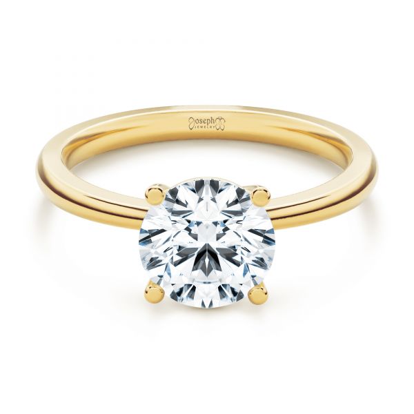 18k Yellow Gold 18k Yellow Gold Twisted Prongs Solitaire Engagement Ring - Flat View -  107213